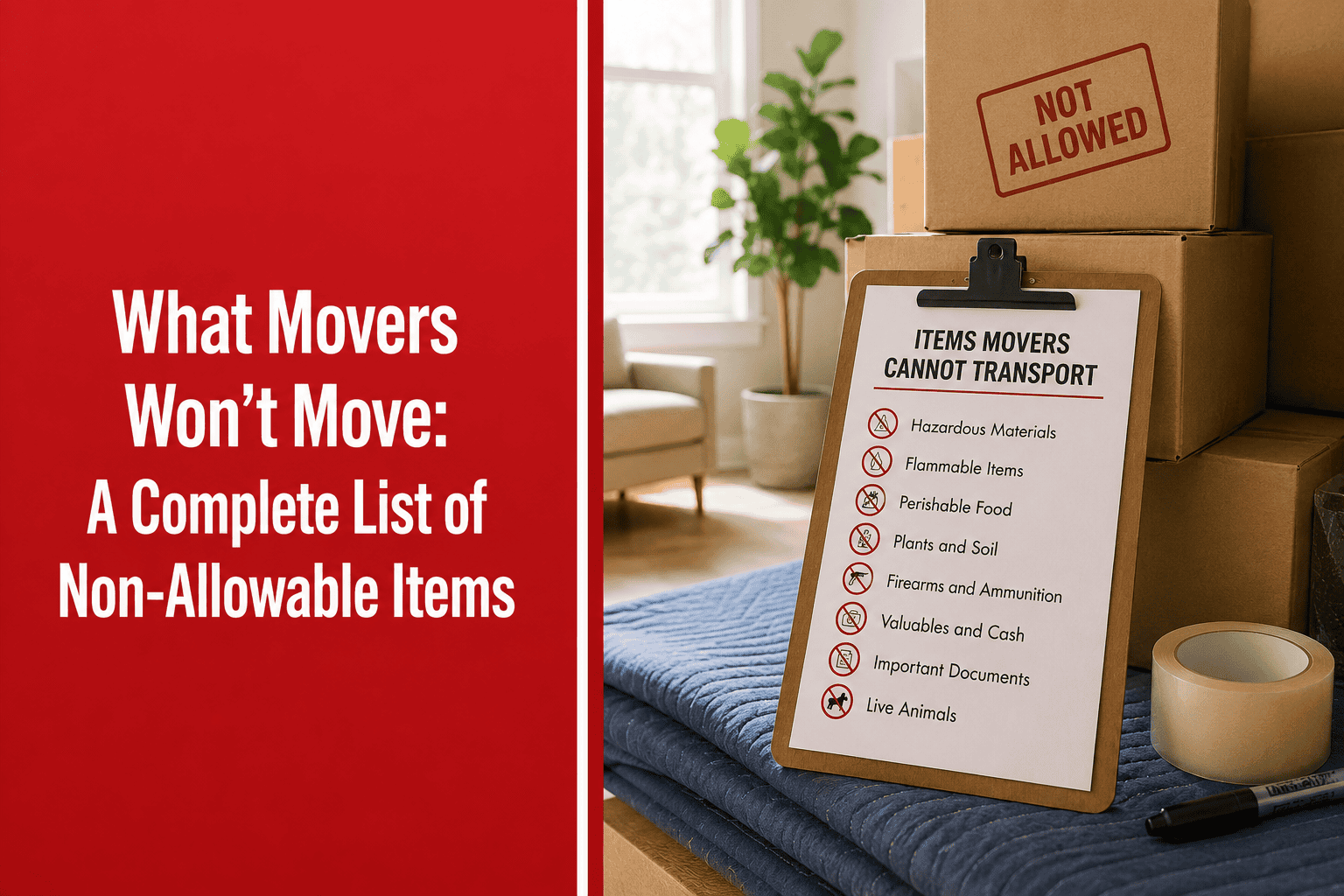 What Movers Won't Move: A Complete List of Non-Allowable Items